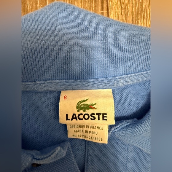 Lacoste Polo Shirt Men's XL Blue Size 6 Crocodile Preppy Short Sleeve - Picture 3 of 4